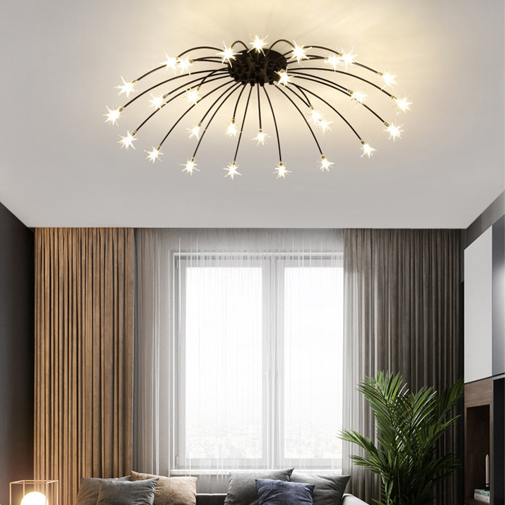 Plafondlamp Metaal Glas Semi Flush Mount LED Modern Woonkamer Eetkamer Slaapkamer | Sansoti
