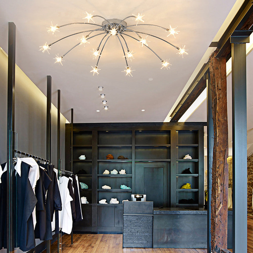 Plafondlamp Metaal Glas Semi Flush Mount LED Modern Woonkamer Eetkamer Slaapkamer | Sansoti