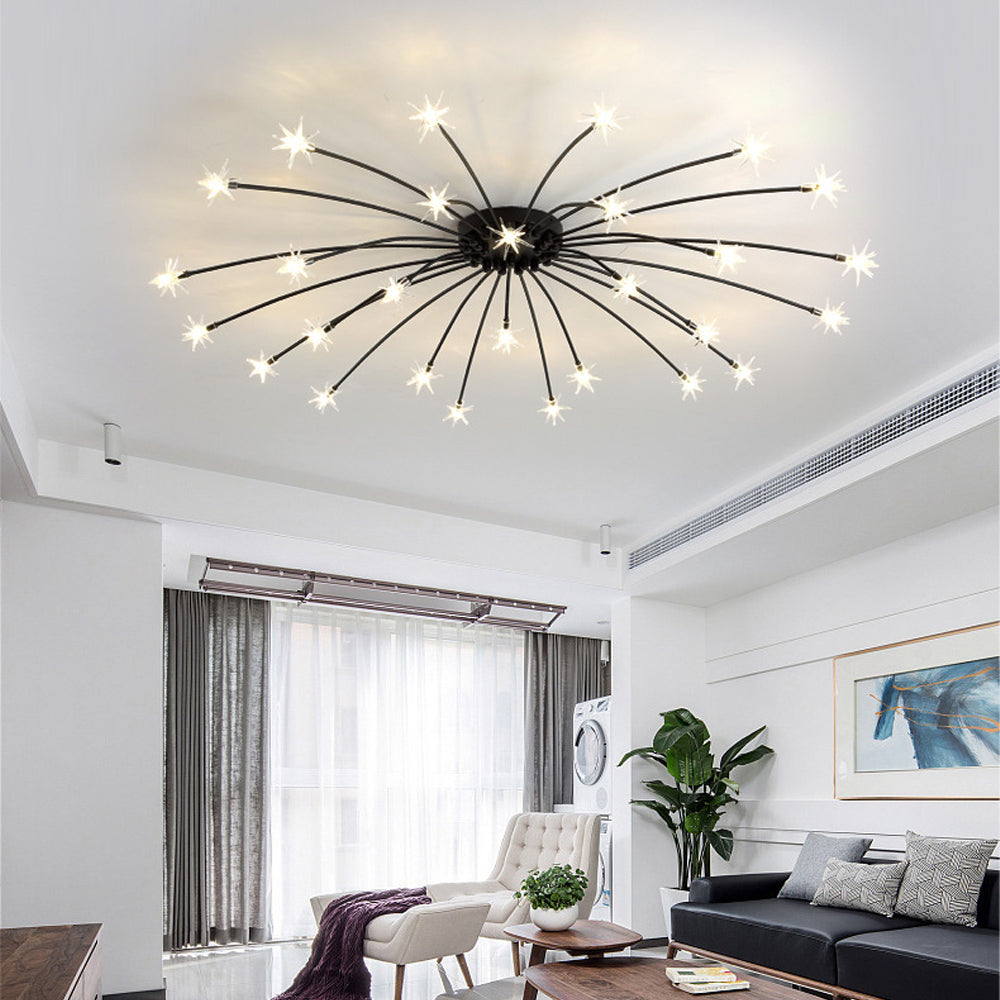 Plafondlamp Metaal Glas Semi Flush Mount LED Modern Woonkamer Eetkamer Slaapkamer | Sansoti