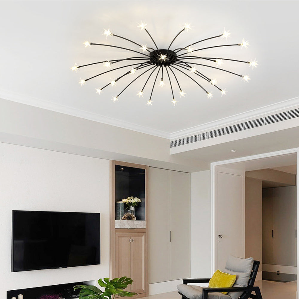 Plafondlamp Metaal Glas Semi Flush Mount LED Modern Woonkamer Eetkamer Slaapkamer | Sansoti