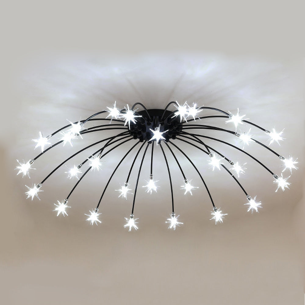 Plafondlamp Metaal Glas Semi Flush Mount LED Modern Woonkamer Eetkamer Slaapkamer | Sansoti