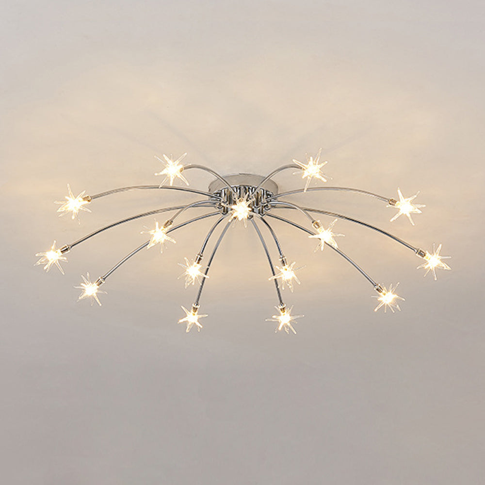 Plafondlamp Metaal Glas Semi Flush Mount LED Modern Woonkamer Eetkamer Slaapkamer | Sansoti