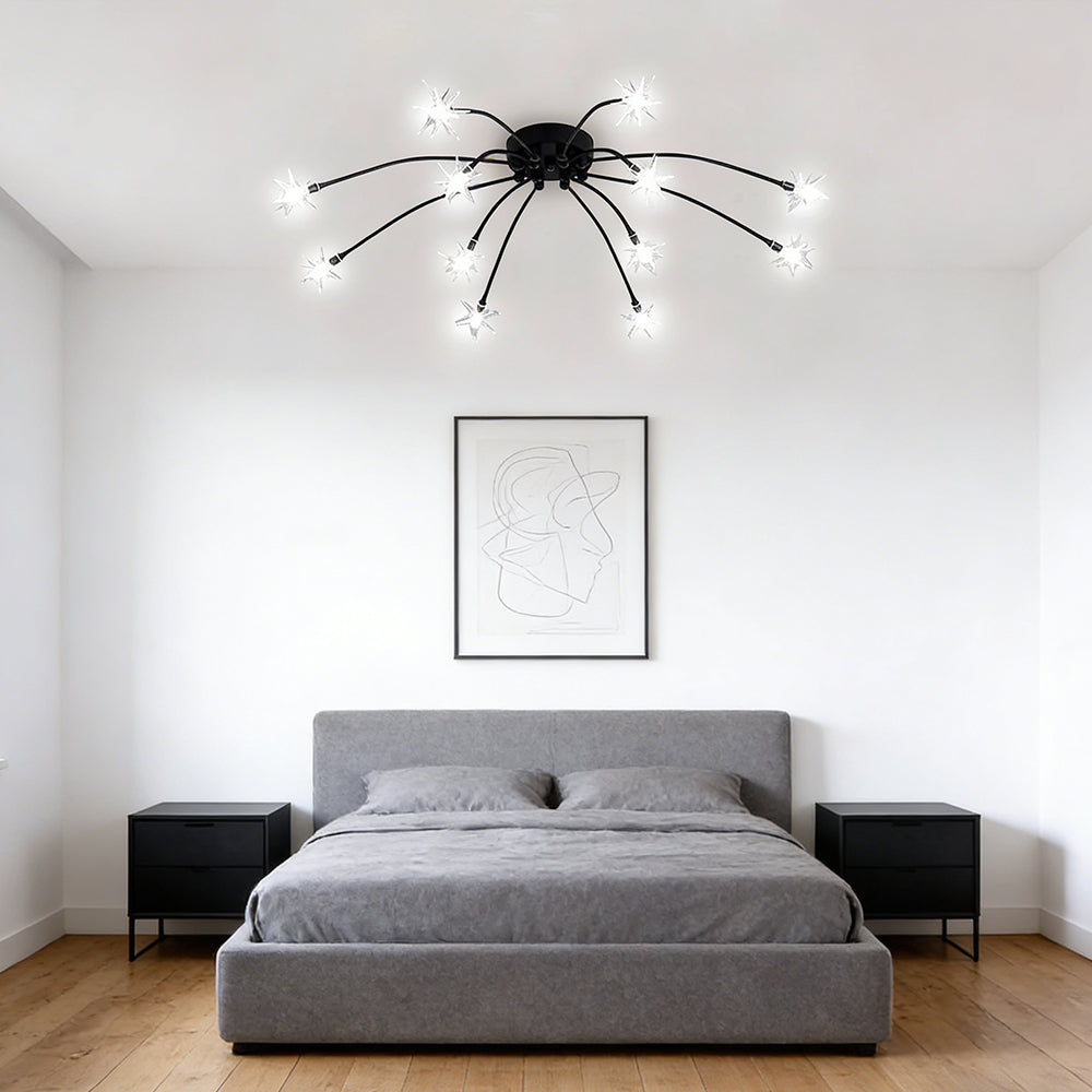 Plafondlamp Metaal Glas Semi Flush Mount LED Modern Woonkamer Eetkamer Slaapkamer | Sansoti