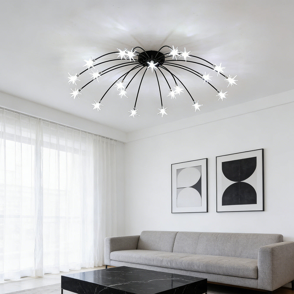 Plafondlamp Metaal Glas Semi Flush Mount LED Modern Woonkamer Eetkamer Slaapkamer | Sansoti
