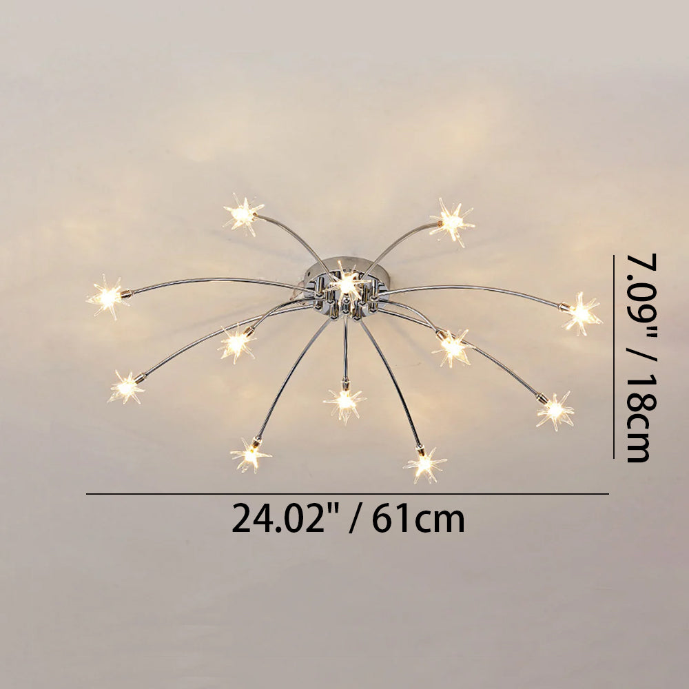 Plafondlamp Metaal Glas Semi Flush Mount LED Modern Woonkamer Eetkamer Slaapkamer | Sansoti