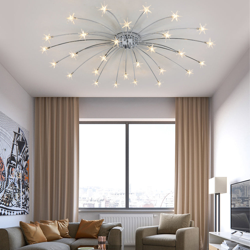 Plafondlamp Metaal Glas Semi Flush Mount LED Modern Woonkamer Eetkamer Slaapkamer | Sansoti