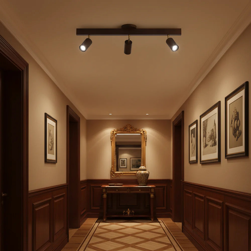 Houten Railverlichting LED Plafondlamp Wandlamp Natuurlijk Modern Woonkamer Eetkamer | Sansoti