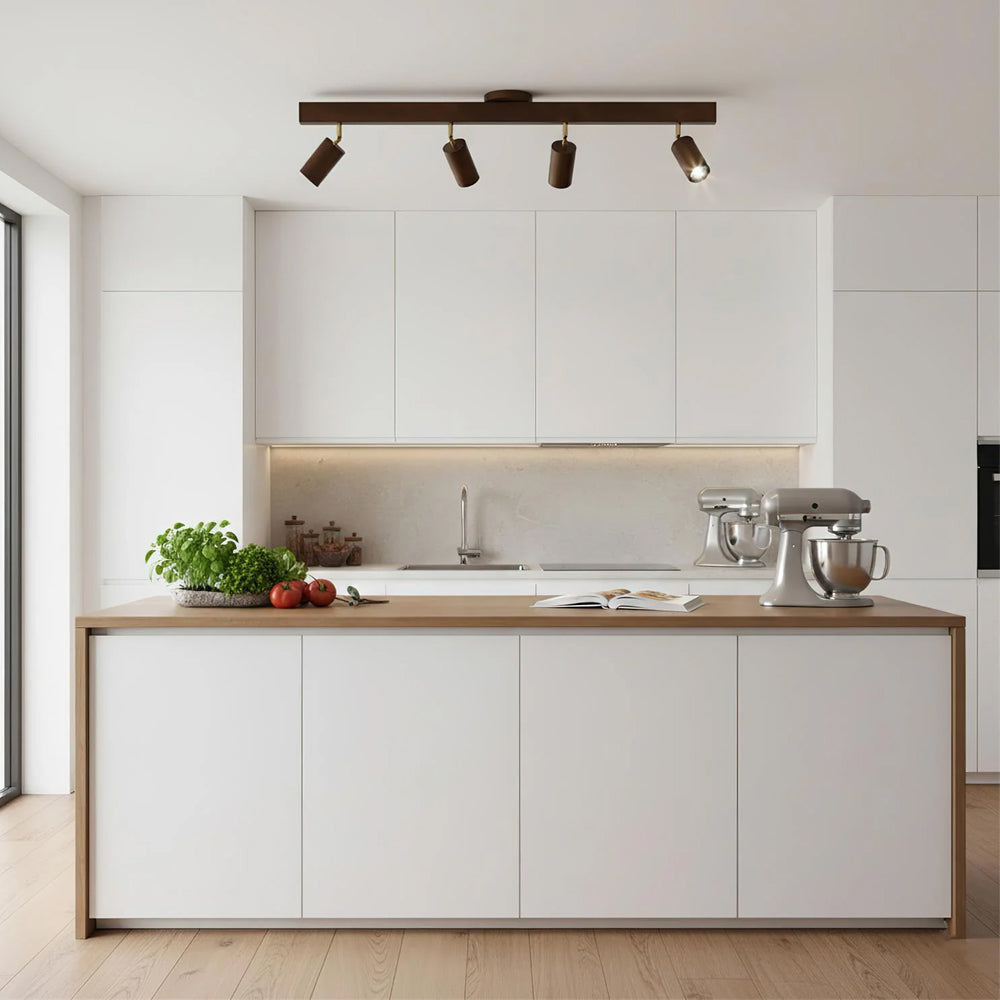 Houten Railverlichting LED Plafondlamp Wandlamp Natuurlijk Modern Woonkamer Eetkamer | Sansoti