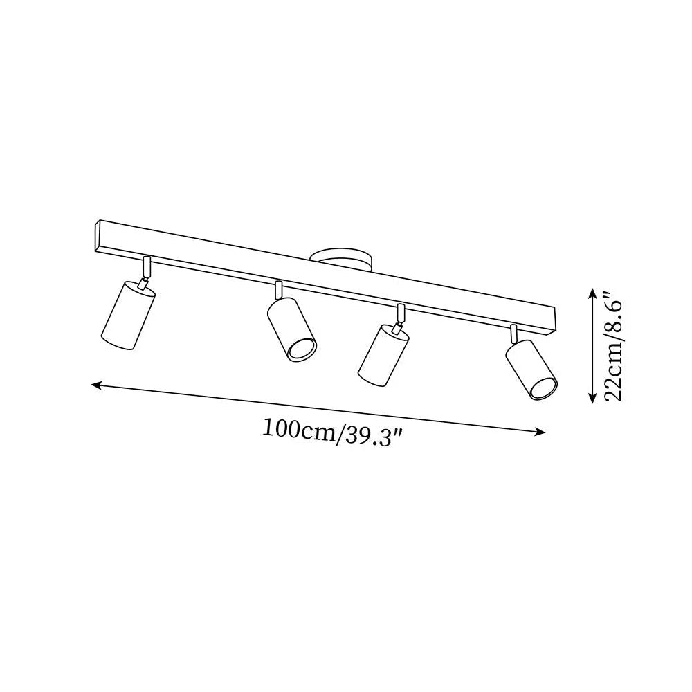 Houten Railverlichting LED Plafondlamp Wandlamp Natuurlijk Modern Woonkamer Eetkamer | Sansoti