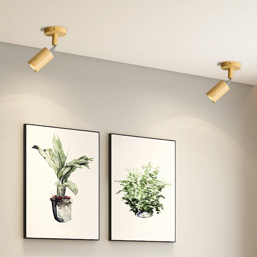 Houten Railverlichting LED Plafondlamp Wandlamp Natuurlijk Modern Woonkamer Eetkamer | Sansoti