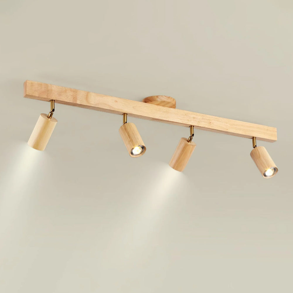 Houten Railverlichting LED Plafondlamp Wandlamp Natuurlijk Modern Woonkamer Eetkamer | Sansoti