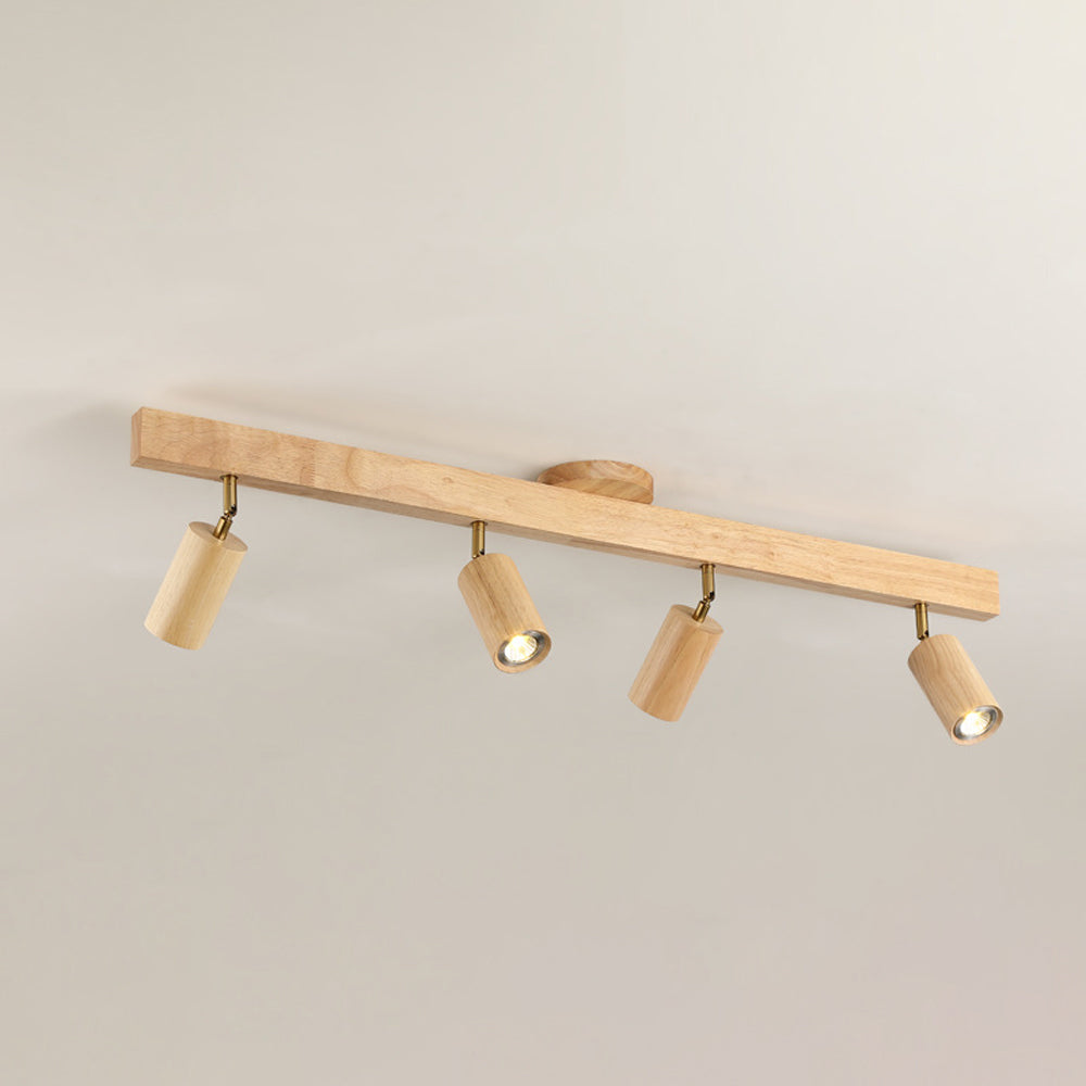 Houten Railverlichting LED Plafondlamp Wandlamp Natuurlijk Modern Woonkamer Eetkamer | Sansoti
