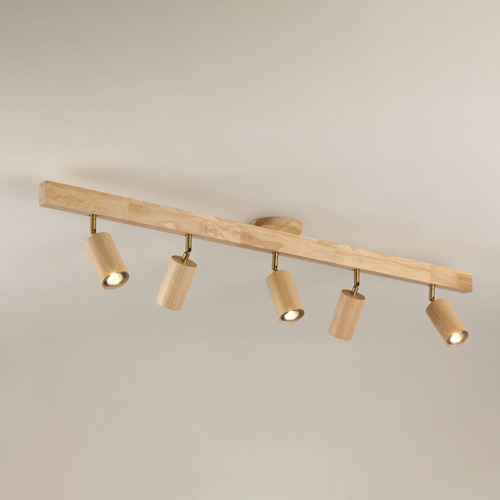Houten Railverlichting LED Plafondlamp Wandlamp Natuurlijk Modern Woonkamer Eetkamer | Sansoti