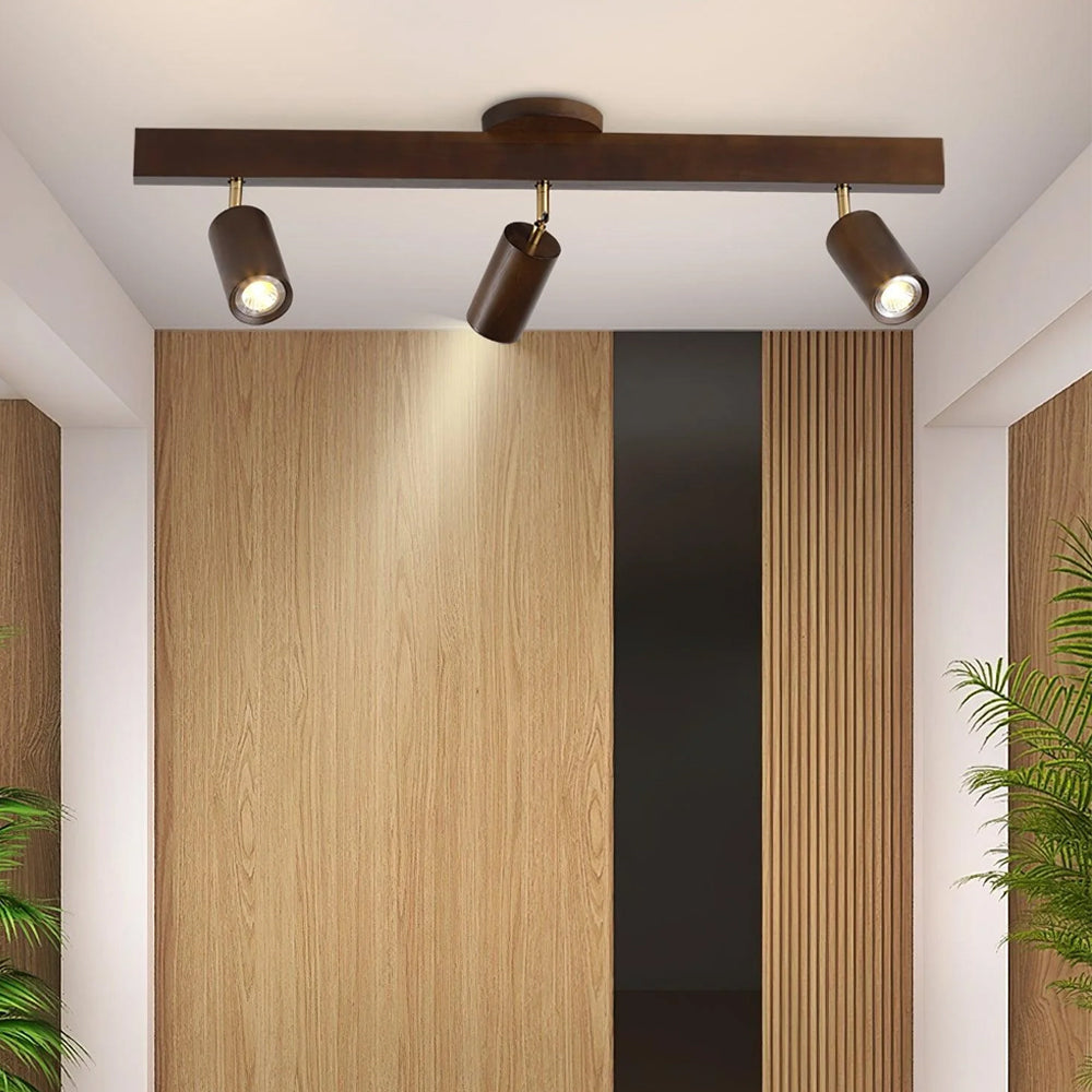Houten Railverlichting LED Plafondlamp Wandlamp Natuurlijk Modern Woonkamer Eetkamer | Sansoti