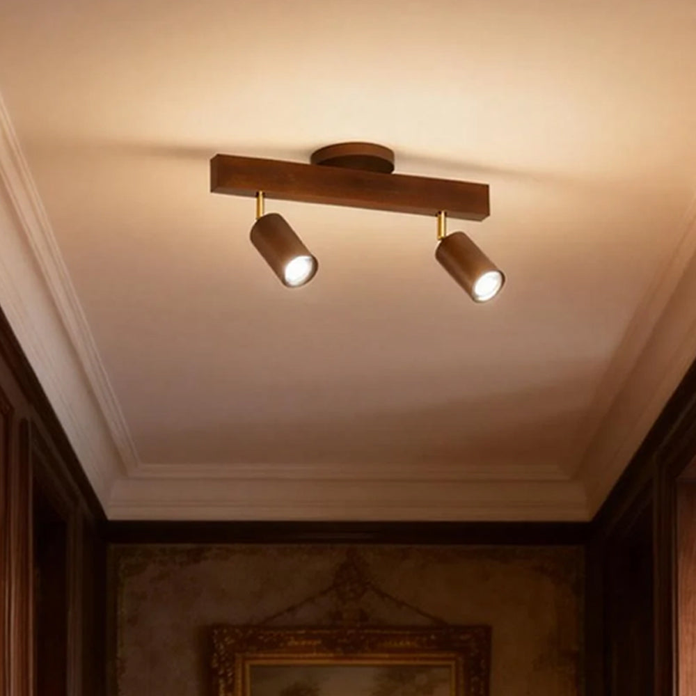 Houten Railverlichting LED Plafondlamp Wandlamp Natuurlijk Modern Woonkamer Eetkamer | Sansoti