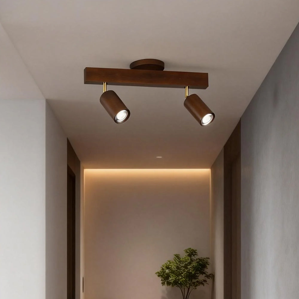 Houten Railverlichting LED Plafondlamp Wandlamp Natuurlijk Modern Woonkamer Eetkamer | Sansoti