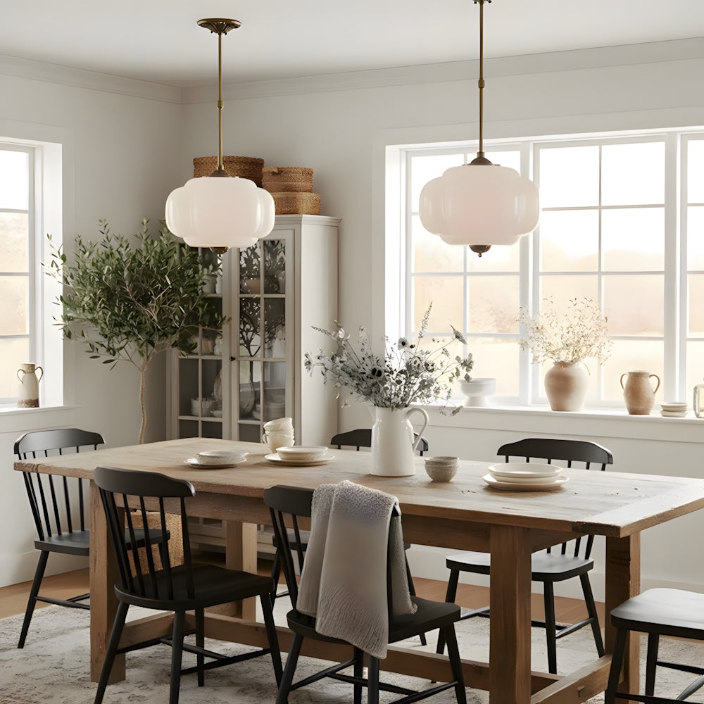 Hanglamp Pompoen Glas Vintage Messing Retro E14 Woonkamer Slaapkamer Hal | Sansoti