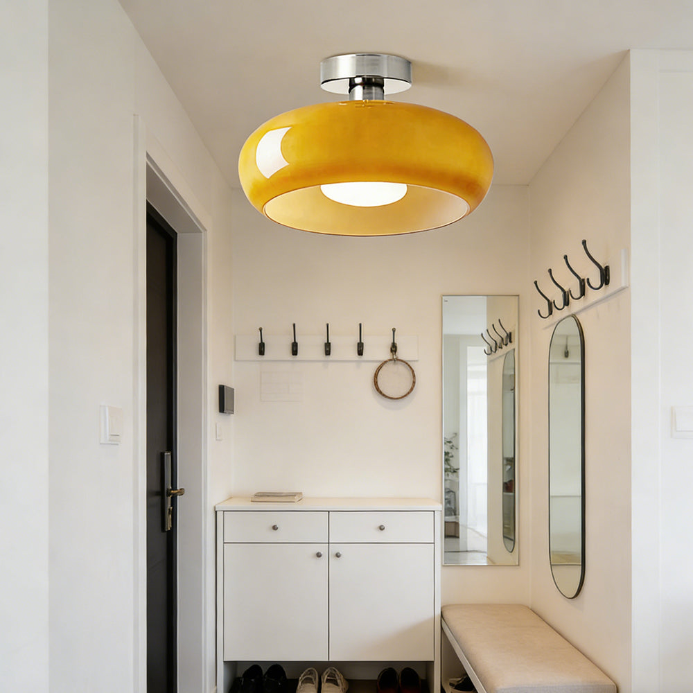 Glazen Hanglamp Vintage Amber Messing Retro E27 Eetkamer Woonkamer Slaapkamer | Sansoti