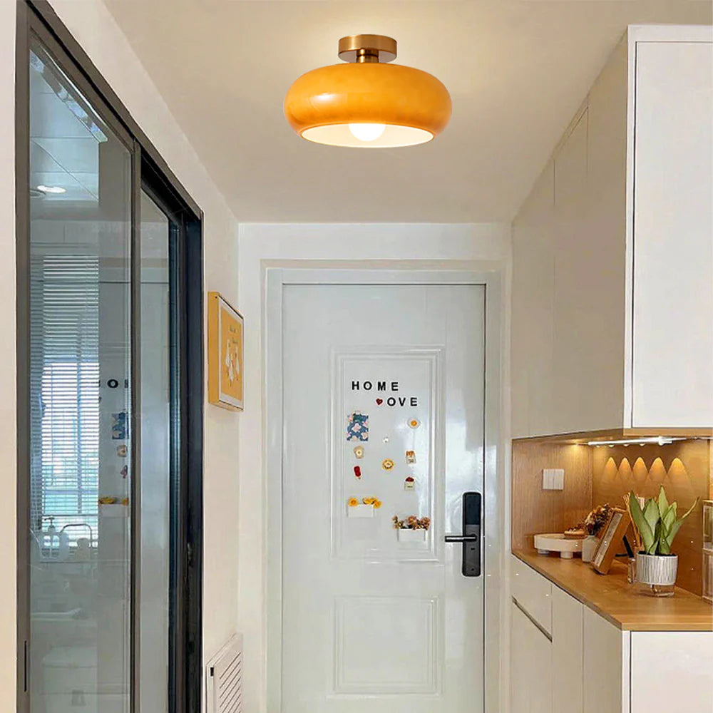 Glazen Hanglamp Vintage Amber Messing Retro E27 Eetkamer Woonkamer Slaapkamer | Sansoti