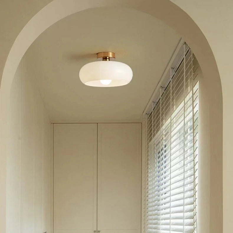 Glazen Hanglamp Vintage Amber Messing Retro E27 Eetkamer Woonkamer Slaapkamer | Sansoti