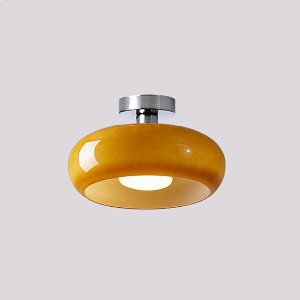 Glazen Hanglamp Vintage Amber Messing Retro E27 Eetkamer Woonkamer Slaapkamer | Sansoti