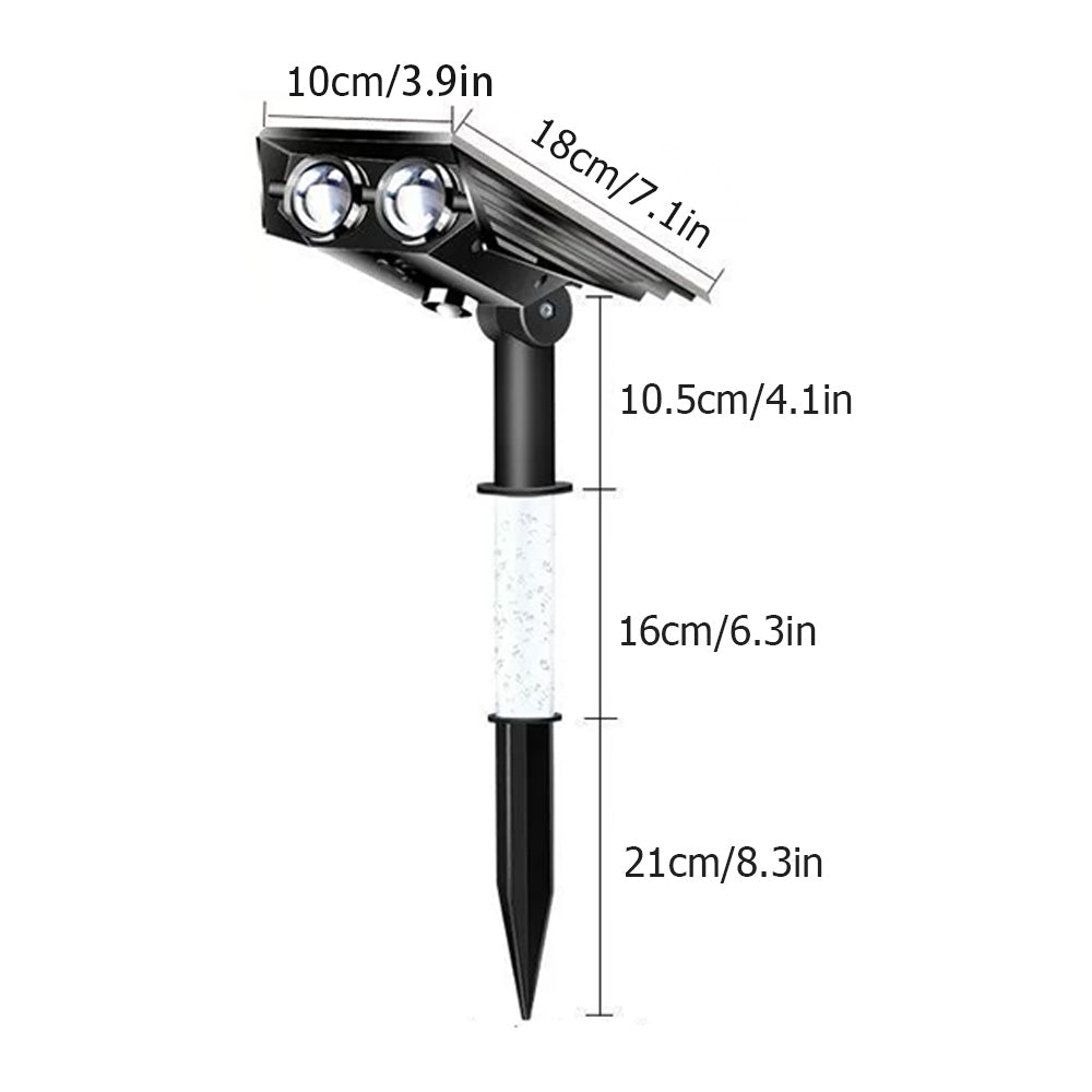 Lampe solaire de jardin LED zoomable IP65 étanche jardin allée villa extérieur | Restfield