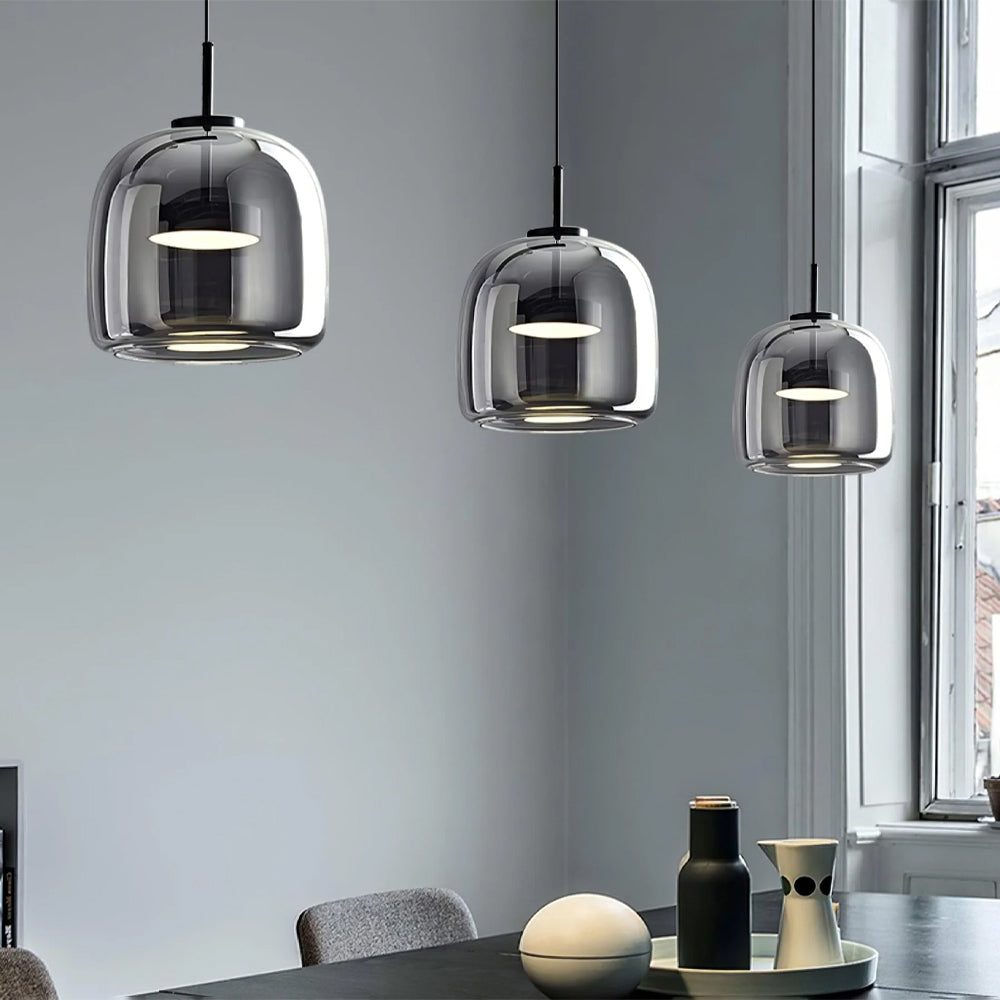 Hanglamp Gerookt Glas Koepel Vintage Minimalistisch LED Keuken Eetkamer Woonkamer Loft | Sansoti
