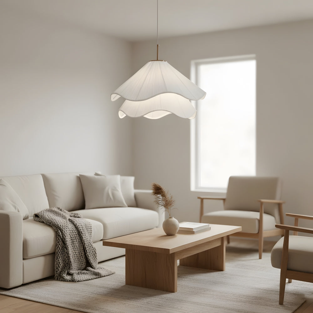 Deckenlampe Blume Stoff Metall Elegant E27 Wohnzimmer Esszimmer Schlafzimmer Arbeitszimmer Ambiente | Restfield