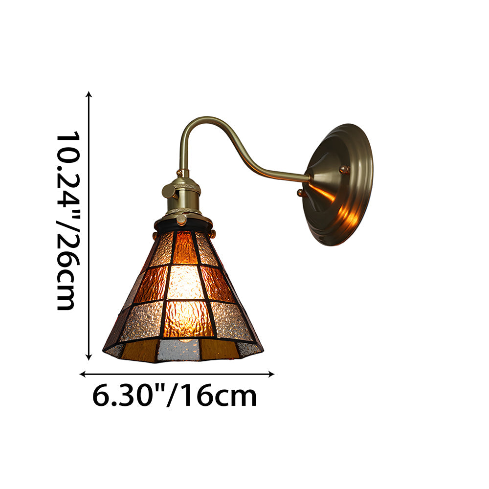 Wandleuchte Tiffany Glas Kupfer Art Deco Vintage E27 Arbeitszimmer Flur Wohnzimmer | Restfield