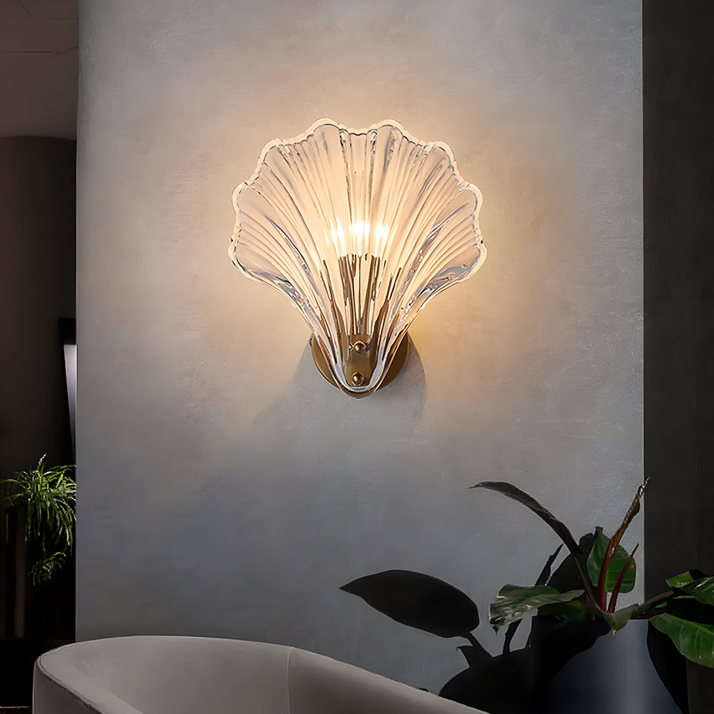 Wandlamp Schelp Glas Metaal LED Kust Luxe Slaapkamer Hal Badkamer Modern | Sansoti