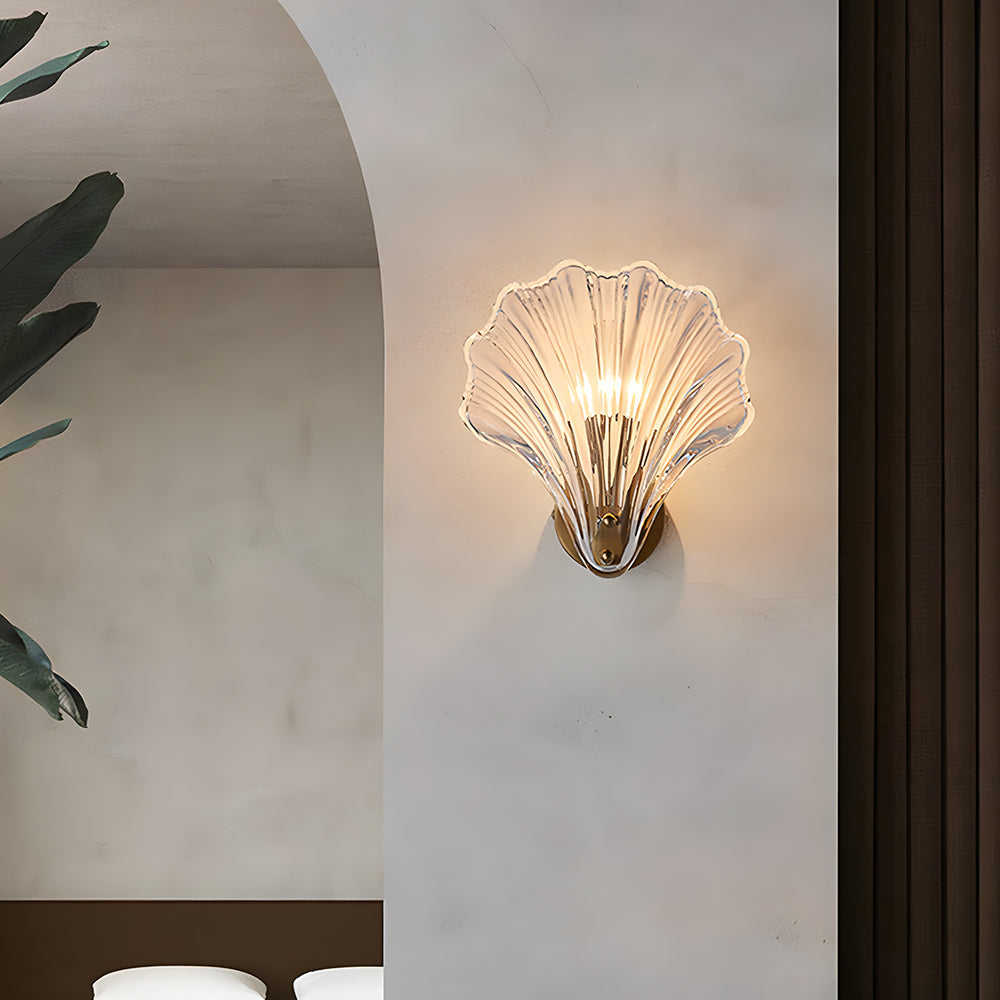Wandlamp Schelp Glas Metaal LED Kust Luxe Slaapkamer Hal Badkamer Modern | Sansoti