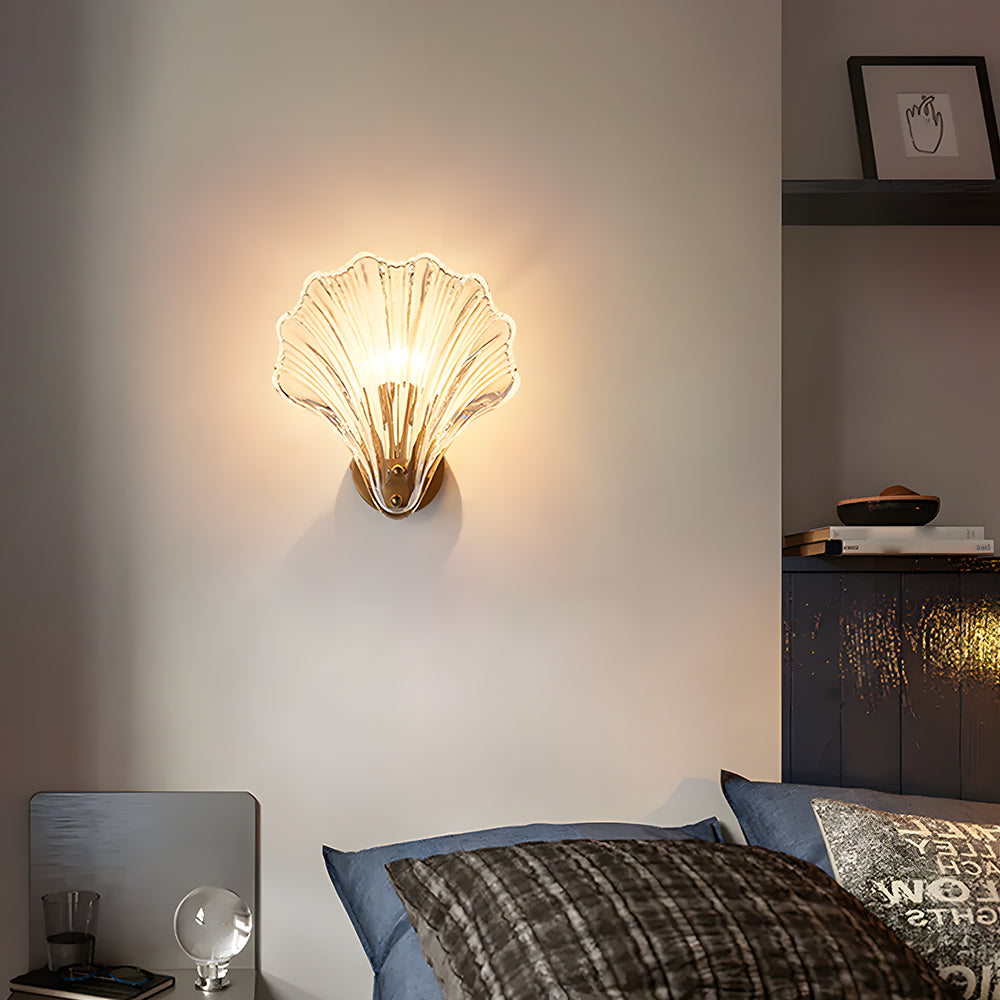 Wandlamp Schelp Glas Metaal LED Kust Luxe Slaapkamer Hal Badkamer Modern | Sansoti