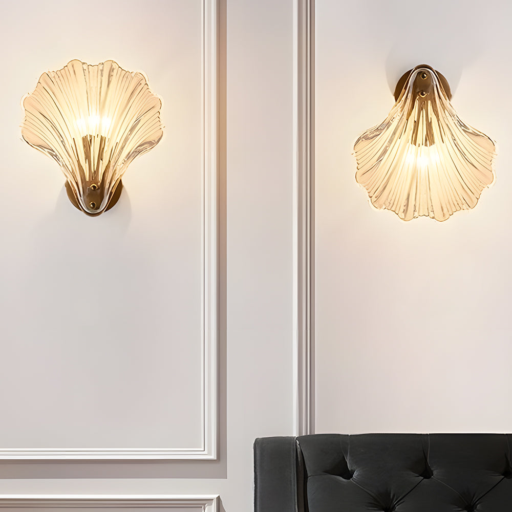 Wandlamp Schelp Glas Metaal LED Kust Luxe Slaapkamer Hal Badkamer Modern | Sansoti