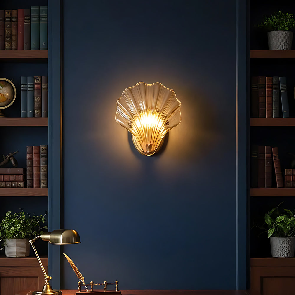 Wandlamp Schelp Glas Metaal LED Kust Luxe Slaapkamer Hal Badkamer Modern | Sansoti
