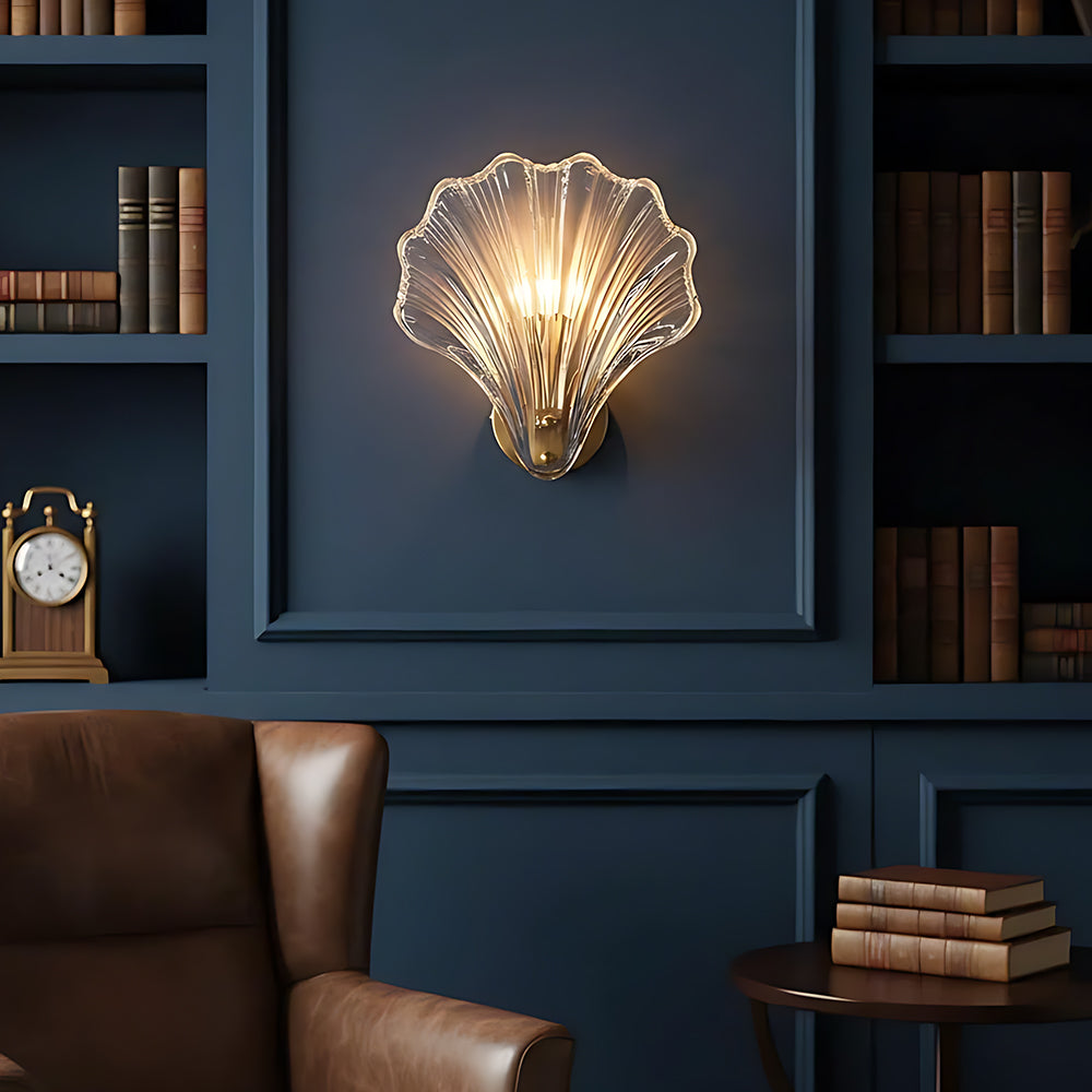 Wandlamp Schelp Glas Metaal LED Kust Luxe Slaapkamer Hal Badkamer Modern | Sansoti