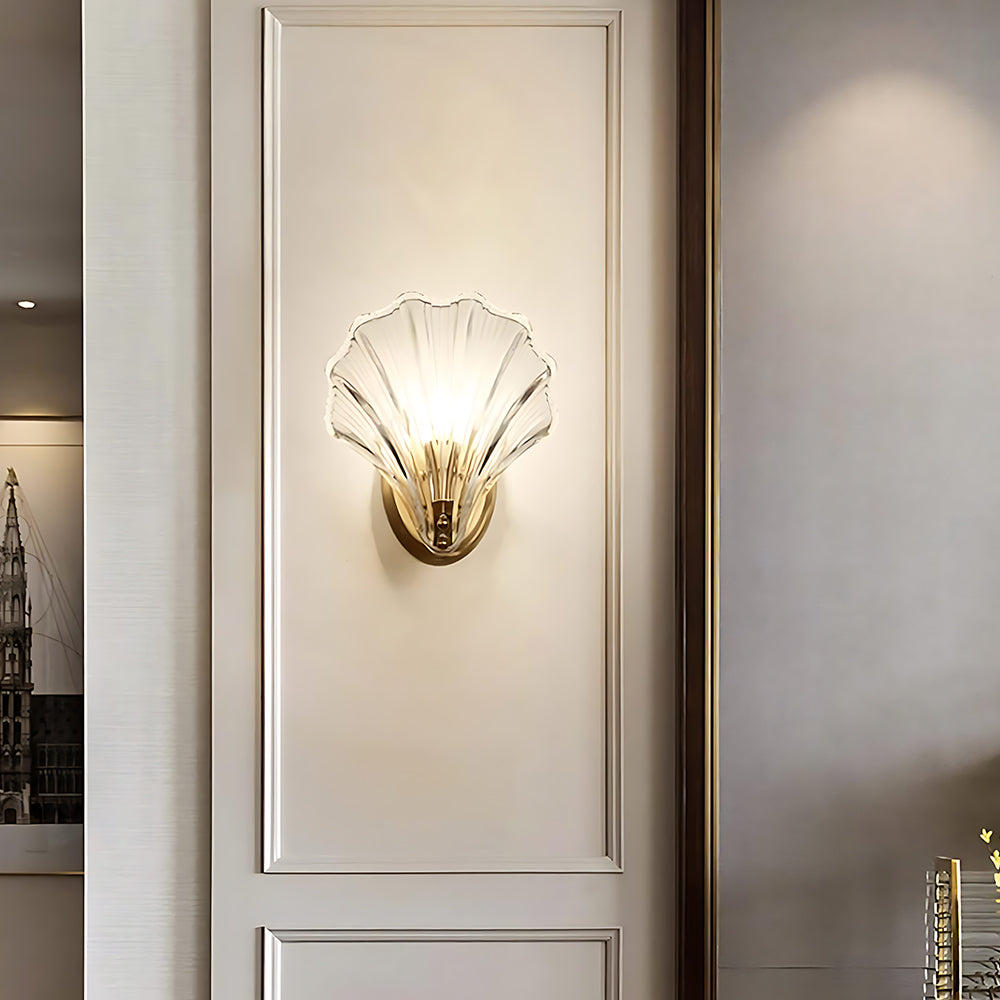 Wandlamp Schelp Glas Metaal LED Kust Luxe Slaapkamer Hal Badkamer Modern | Sansoti
