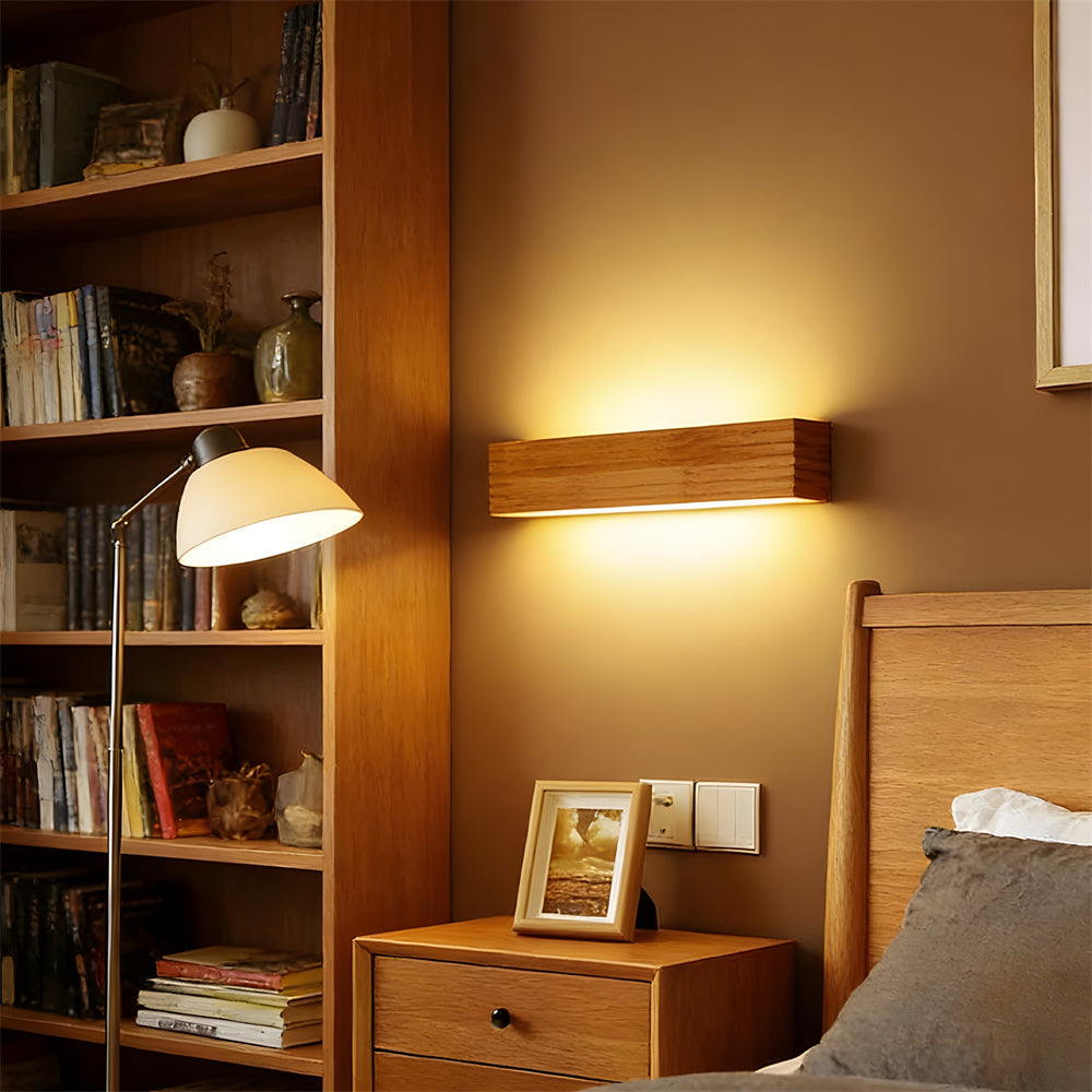 Wandlamp Hout Acryl Scandinavisch LED E27 Slaapkamer Leeshoek Gang Woonkamer Bedlamp Nordic | Sansoti