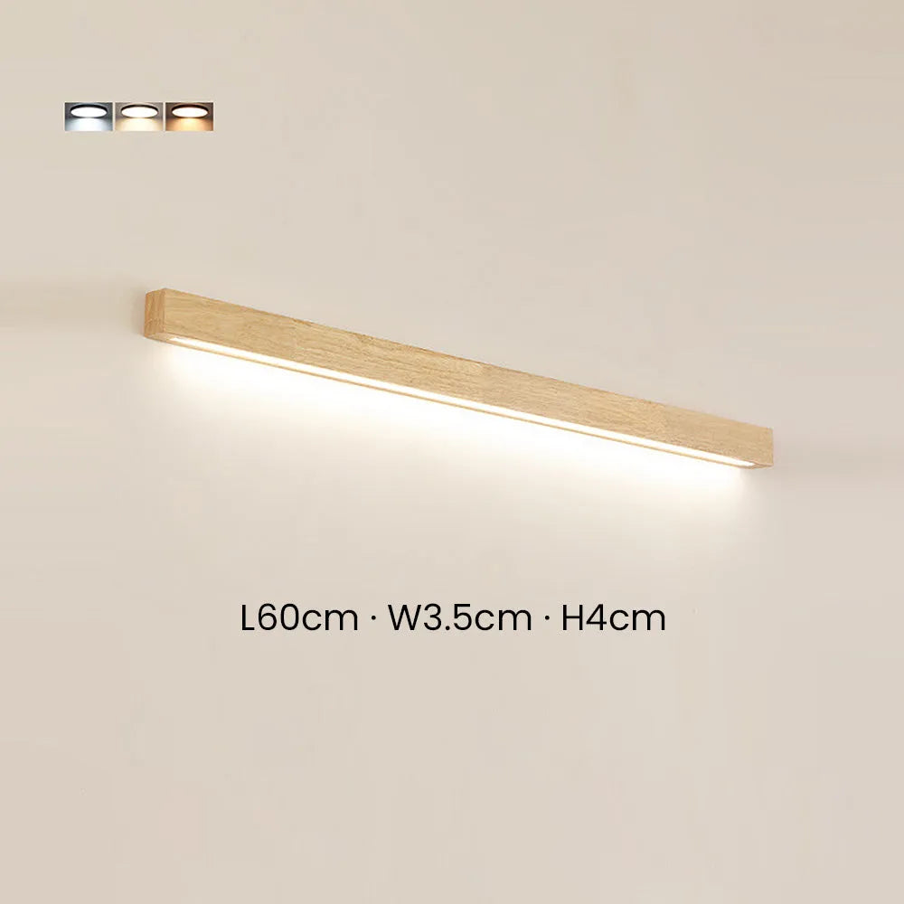 Hölzerne Wandlampe mit Spiegel LED Bad Schlafzimmer Küche Rund Acryl | Restfield