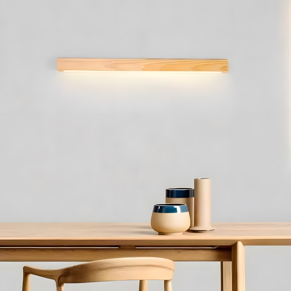 Hölzerne Wandlampe mit Spiegel LED Bad Schlafzimmer Küche Rund Acryl | Restfield