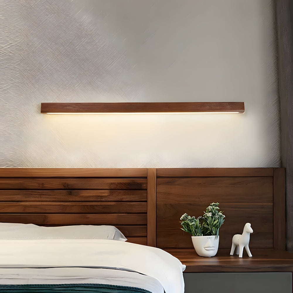 Hölzerne Wandlampe mit Spiegel LED Bad Schlafzimmer Küche Rund Acryl | Restfield