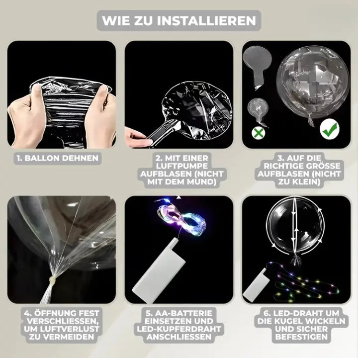 LED Ballonverlichting met Warm Wit Licht voor Sfeervolle Decoratie | Sansoti