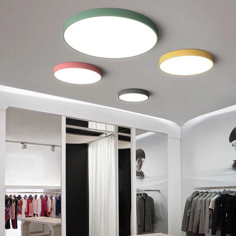 Kleurrijke Plafondlamp Rond LED Ultradun Design voor Woonkamer Slaapkamer Studeerkamer Gang Modern Interieur Verlichting Scandinavisch | Sansoti