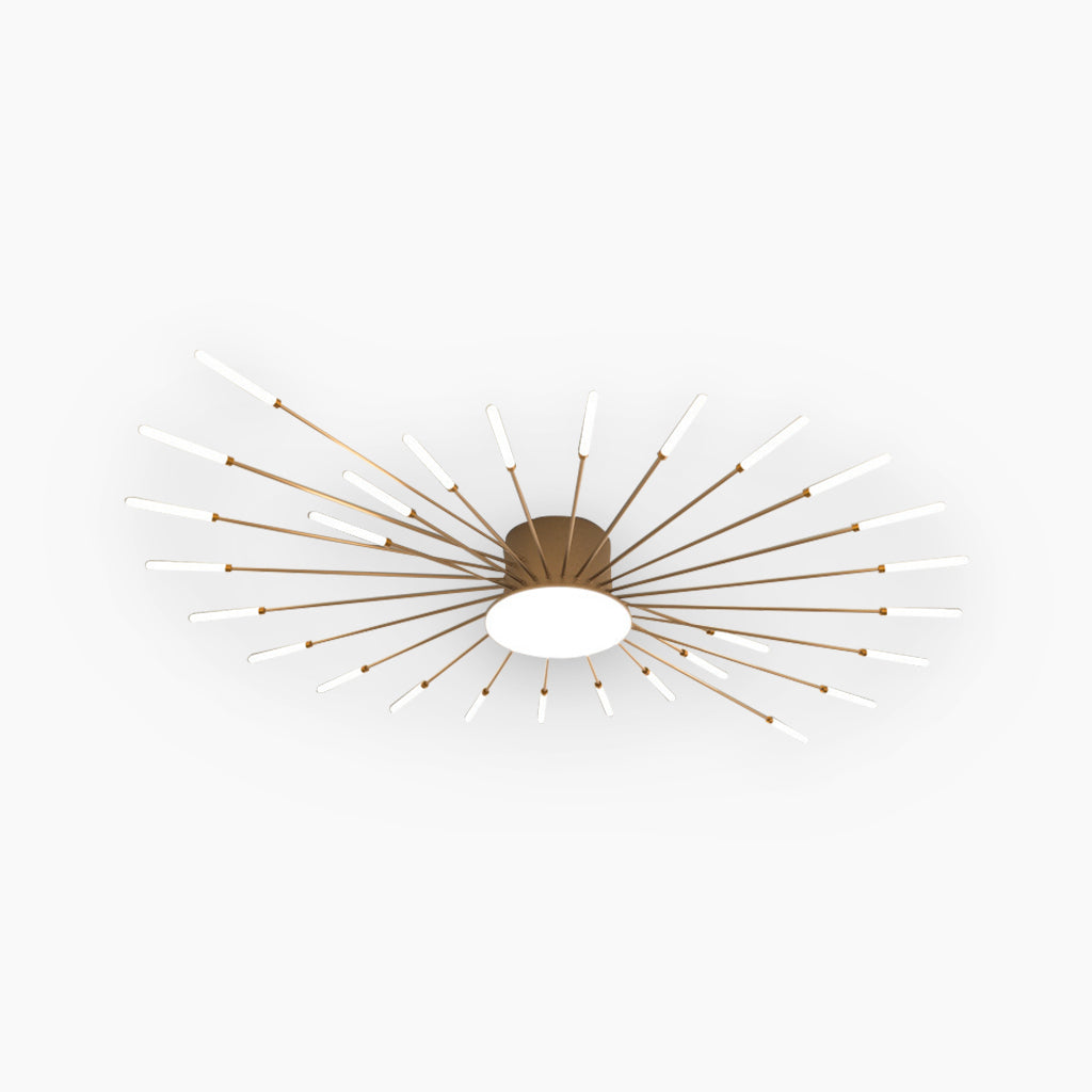 LED Chandelier Ceiling Light Unique Starburst Sputnik, Black/Gold