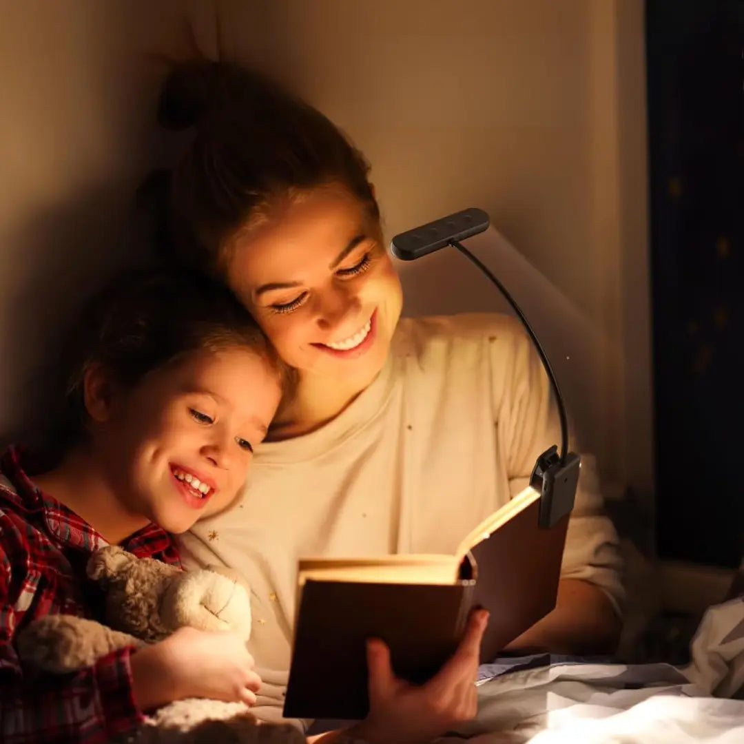 Flexibele LED Klemlamp met Instelbare Helderheid en Kleurtemperatuur – Oplaadbaar Leeslampje voor Bed, Bureau en Boekenplank | Sansoti