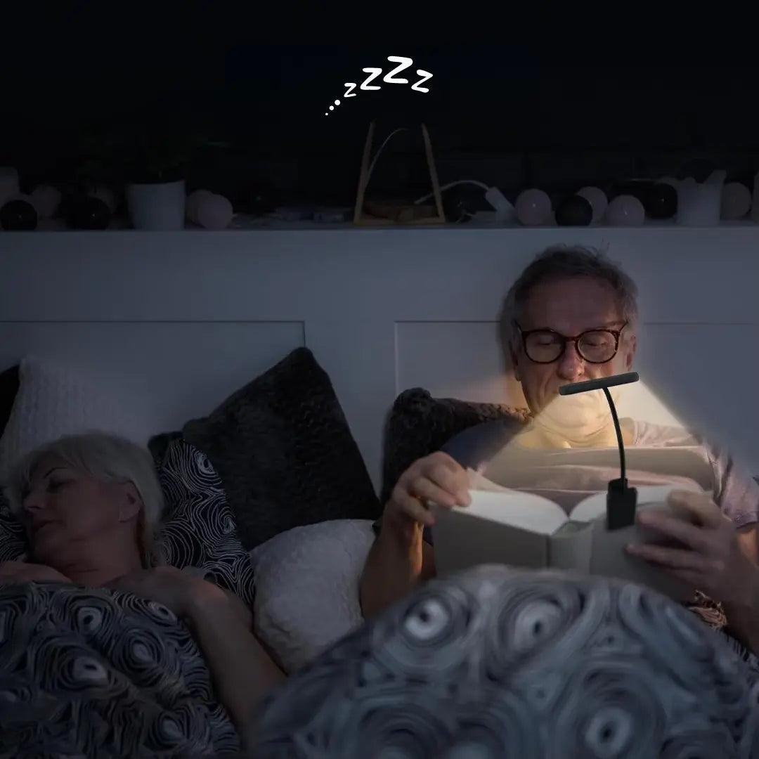 Flexibele LED Klemlamp met Instelbare Helderheid en Kleurtemperatuur – Oplaadbaar Leeslampje voor Bed, Bureau en Boekenplank | Sansoti