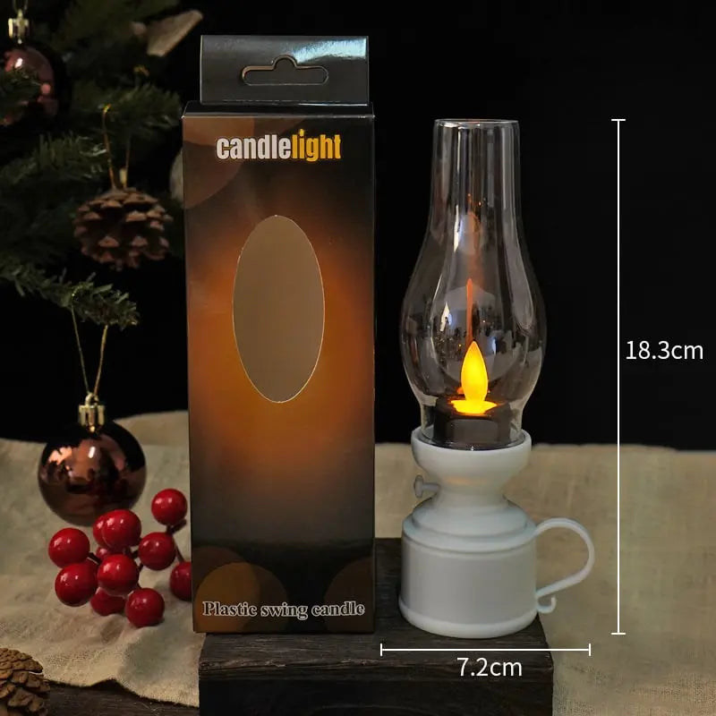 LED Lantaarn met Flikkereffect Zwart Wit Brons Batterij Warm Sfeerlicht Sfeerverlichting Vuurloos Veilig Compact Vintage Tafellamp Decoratie Slaapkamer Woonkamer Terras | Sansoti