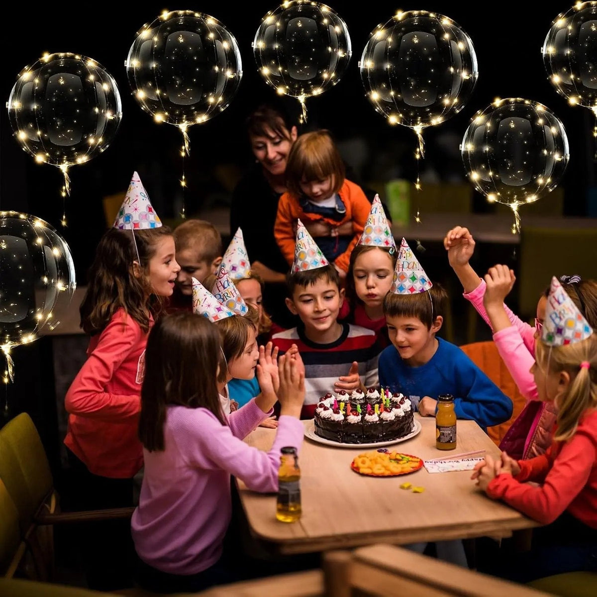 Transparente LED-Ballons mit Beleuchtung 45cm Warmweißes Licht Stimmungsvolle Partydekoration Festdekoration | Sansoti