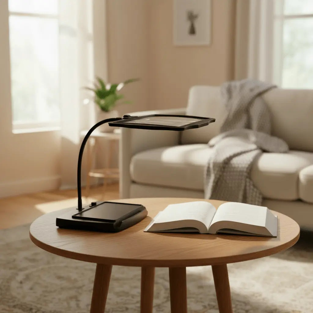Bureaulamp met Vergrootglas en LED-Verlichting – Flexibele Zwanenhals voor Leeswerk en Hobby | Sansoti