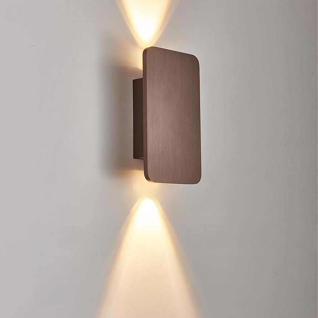 Moderne rechteckige LED-Wandleuchte aus Aluminium, minimalistisches Design, 5 Farben, stimmungsvolle Beleuchtung für Flur und Wohnzimmer | Sansoti