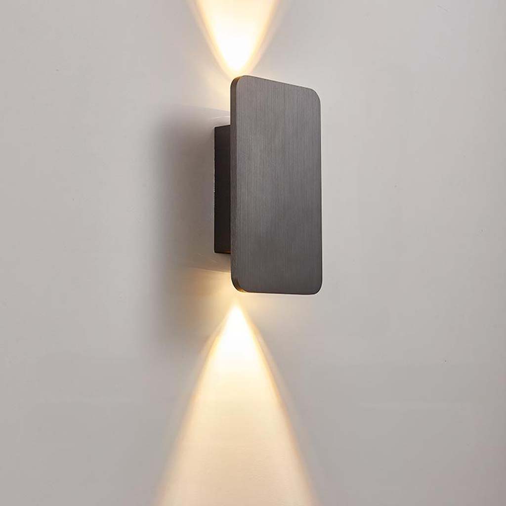 Moderne rechteckige LED-Wandleuchte aus Aluminium, minimalistisches Design, 5 Farben, stimmungsvolle Beleuchtung für Flur und Wohnzimmer | Sansoti